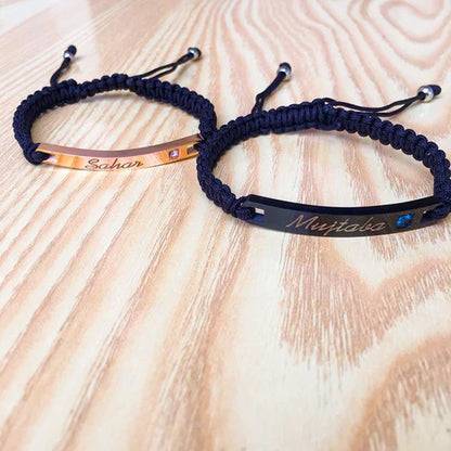 Name Engraved Dori Bracelet Unisex | Adjustable Band